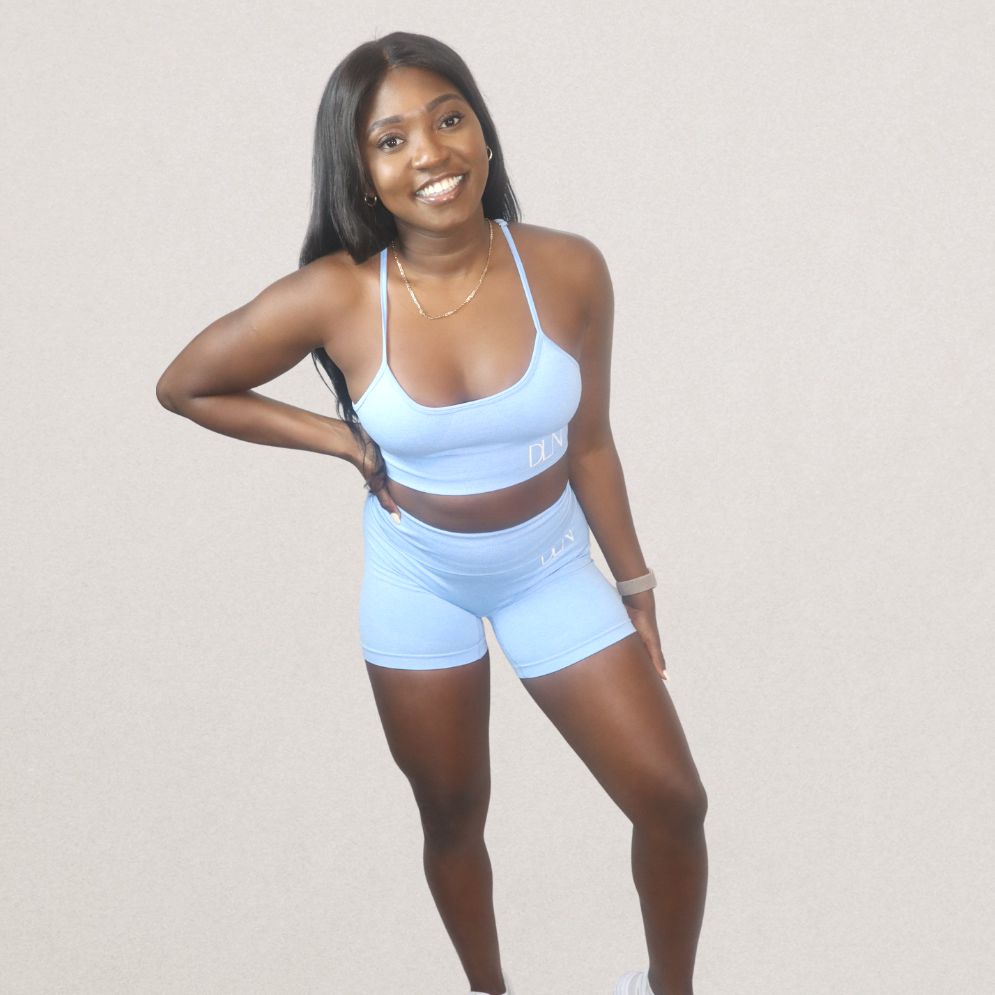 Scoop Neck Sports Bra- Blue