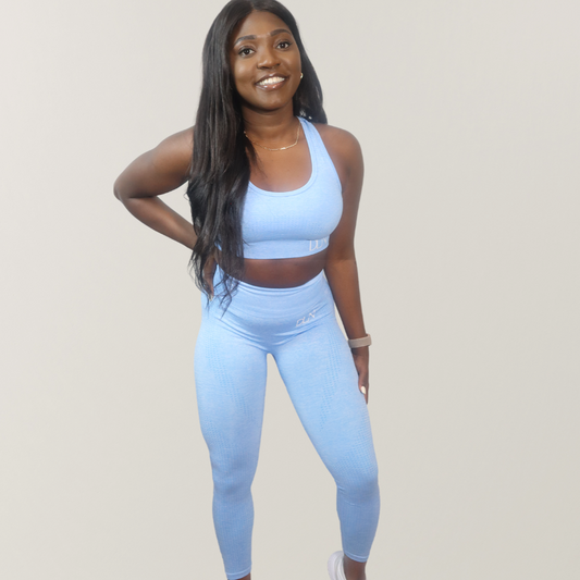 U Neck Sports Bra - Blue